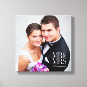Mr en Mrs Custom Photo Canvas Afdruk