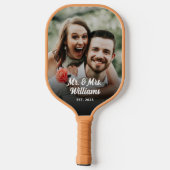 Mr en Mrs Custom Photo Personalized Pickleball Paddle (Achterkant)