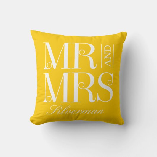 Mr en Mrs Custom Wedding Sierkussen (Voorkant)