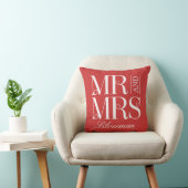 Mr en Mrs Custom Wedding Sierkussen (Stoel)