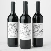 Mr en Mrs Custom Wedding Wine Labels Wijn Etiket (Flessen)
