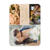 Mr en Mrs dank u Fotocollage Peach en Gold Magneet (Verticaal)