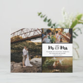 Mr. en Mrs. Dank u voor Collage Wedding Bedankkaart (Staand voorkant)