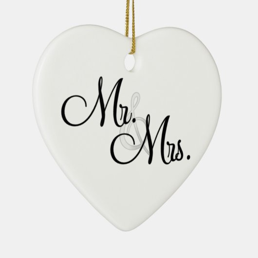 MR en MRS Eerste kerstversiering Keramisch Ornament (Rechts)