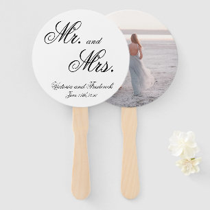 Mr en Mrs Elegant Calligraphy Photo Wedding Handwaaier