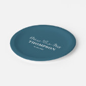 Mr en Mrs Elegant Simple | Kano Blauw Papieren Bordje (Gekanteld)