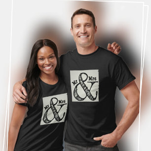 Mr en Mrs en zo begint het Ampersand symbool T-shirt