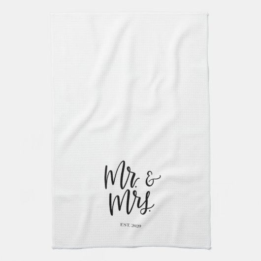 Mr en Mrs est. 2020 Theedoek (Verticaal)