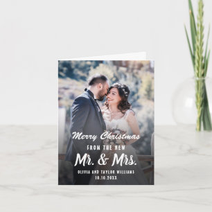 Mr. en Mrs First Kerstman Pas getrouwd Custom Phot Feestdagen Kaart