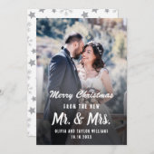 Mr. en Mrs First Kerstman Pas getrouwd Custom Phot Feestdagenkaart (Voorkant / Achterkant)