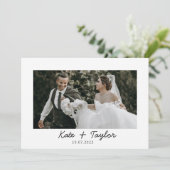 Mr. en Mrs Foto Wedding Hartelijk dank Bedankkaart (Staand voorkant)