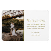 Mr en Mrs Gold trouwfoto Dank u Magneet (Horizontaal)