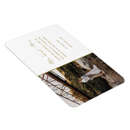 Mr en Mrs Gold trouwfoto Dank u Magneet (Rechterzijde)