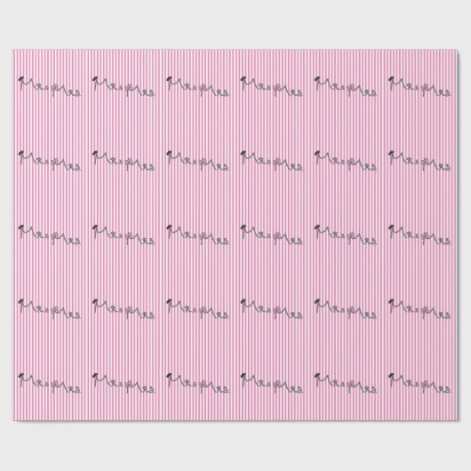 MR en MRS groom/bruidroze gestript modern Cadeaupapier (Vlak)