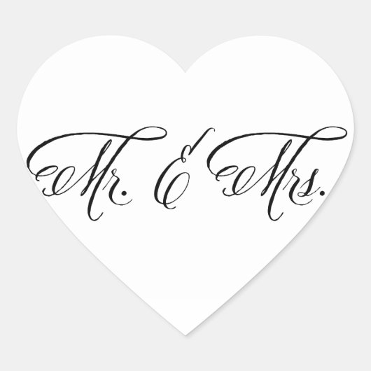 Mr en Mrs Heart Label sticker (Voorkant)