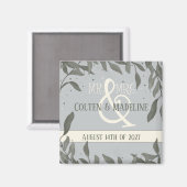 Mr en Mrs Inspirivity Modern Elegant Leaves Magneet (Voorkant / Achterkant)