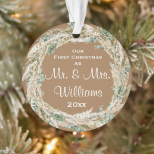 Mr. en Mrs. Kerstmis ons eerste kersthuwelijk Ornament