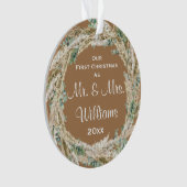 Mr. en Mrs. Kerstmis ons eerste kersthuwelijk Ornament (voorkant)
