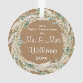 Mr. en Mrs. Kerstmis ons eerste kersthuwelijk Ornament (achterkant)