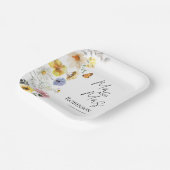 Mr en Mrs. | Kleurrijke Wildflower Boho bruiloft Papieren Bordje (Gebogen)