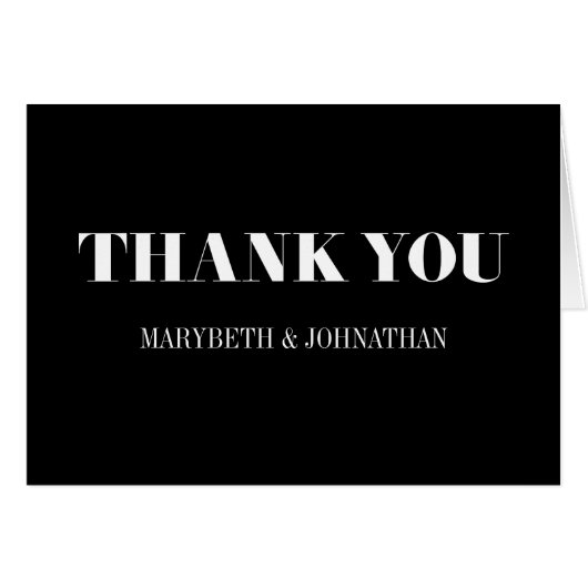 Mr. en Mrs Modern Bold Wedding Hartelijk dank (Voorkant Horizontaal)