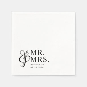 Mr en Mrs.   Modern Elegant Wedding Servet