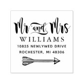 Mr. en Mrs Modern Handwrite Script Wedding Zelfinktende Stempel (Design)