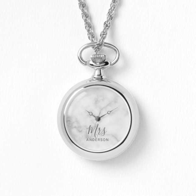 Mr en Mrs. | Modern Script Bruiloft Horloge (Voorkant)