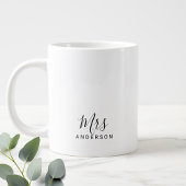Mr en Mrs. | Modern Script Gepersonaliseerde Giant Extra Grote Beker
