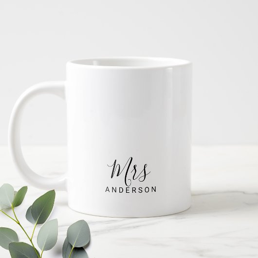 Mr en Mrs. | Modern Script Gepersonaliseerde Giant Extra Grote Beker