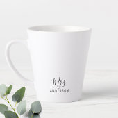 Mr en Mrs. | Modern Script gepersonaliseerde latte Latte Mok