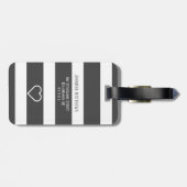 Mr. en Mrs Monogram Black and White Wedding Bagagelabel (Achterkant horizontaal)