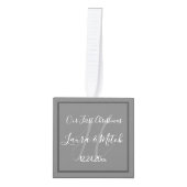 Mr. en Mrs. Pas getrouwd Custom 3 Photo Grid Kubus Ornament (Voorkant)