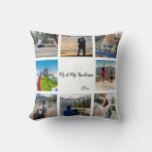 Mr en Mrs Pas getrouwd Custom 8 Photo Grid Kussen (Voorkant)