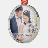 Mr en Mrs Pas getrouwd Wedding Photo Ornament W (Links)