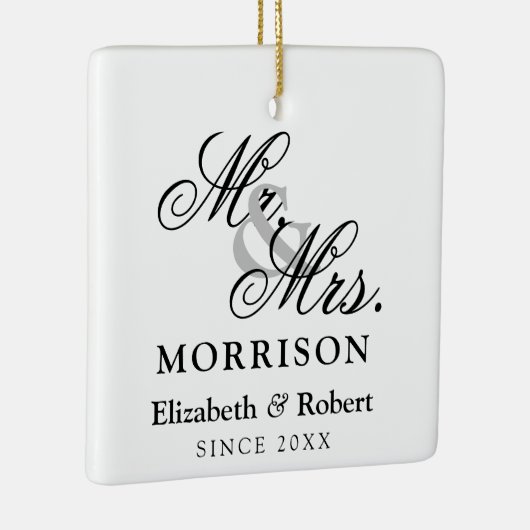 Mr en Mrs Passen getrouwd Elegant Luxury Keramisch Ornament (Rechts)