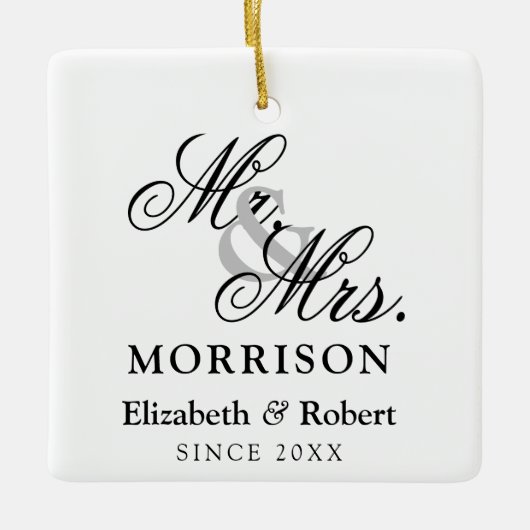 Mr en Mrs Passen getrouwd Elegant Luxury Keramisch Ornament (Voorkant)