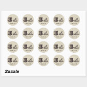  Mr en Mrs Petten Dark Tan Wedding Ronde Sticker (Vel)