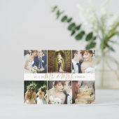 Mr en Mrs Photo Collage Bruiloft Dank u Briefkaart (Staand voorkant)
