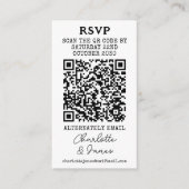 Mr en Mrs Photo Elegant Script QR Code RSVP-kaart Informatiekaartje (Voorkant)