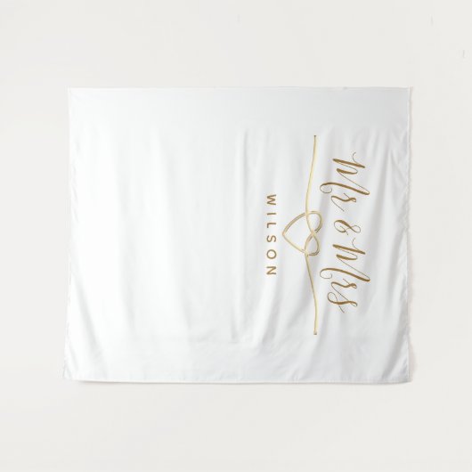 Mr en Mrs Photo Prop Bruiloft Achtergrond Wandkleed (Voorkant (horizontaal))