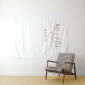 Mr en Mrs Photo Prop Bruiloft Achtergrond Wandkleed (In Situ (horizontaal))