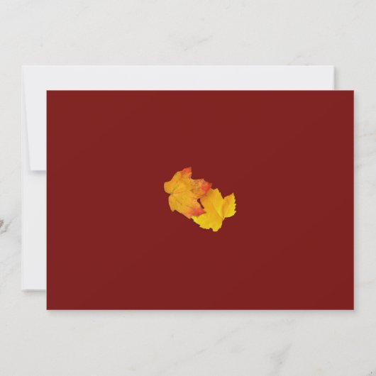 Mr en Mrs Private Fall Wedding Aankondiging (Achterkant)