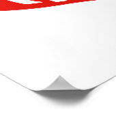 Mr en Mrs Red en White Heart Shape Wedding Poster (Hoek)