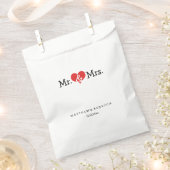 Mr en Mrs Red Heart Wedding Personalized Bedankzakje (Geknipt)