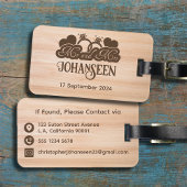 Mr en Mrs Rustic Wood Wedding Pas getrouwd Reizen Bagagelabel