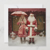 Mr en Mrs Santa Claus Feestdagenkaart (Voorkant)