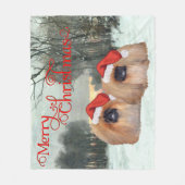 Mr en Mrs Santa Claus Fleece Deken (Voorkant)