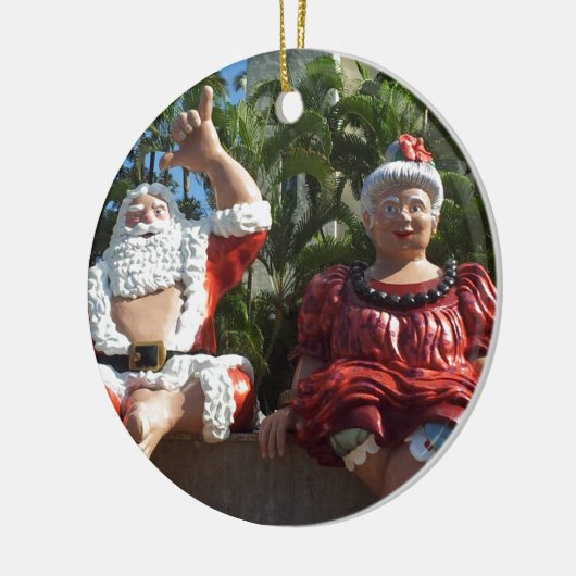 Mr en Mrs Santa Claus Keramisch Ornament (Links)