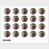 Mr en Mrs Santa Claus Ronde Sticker (Vel)